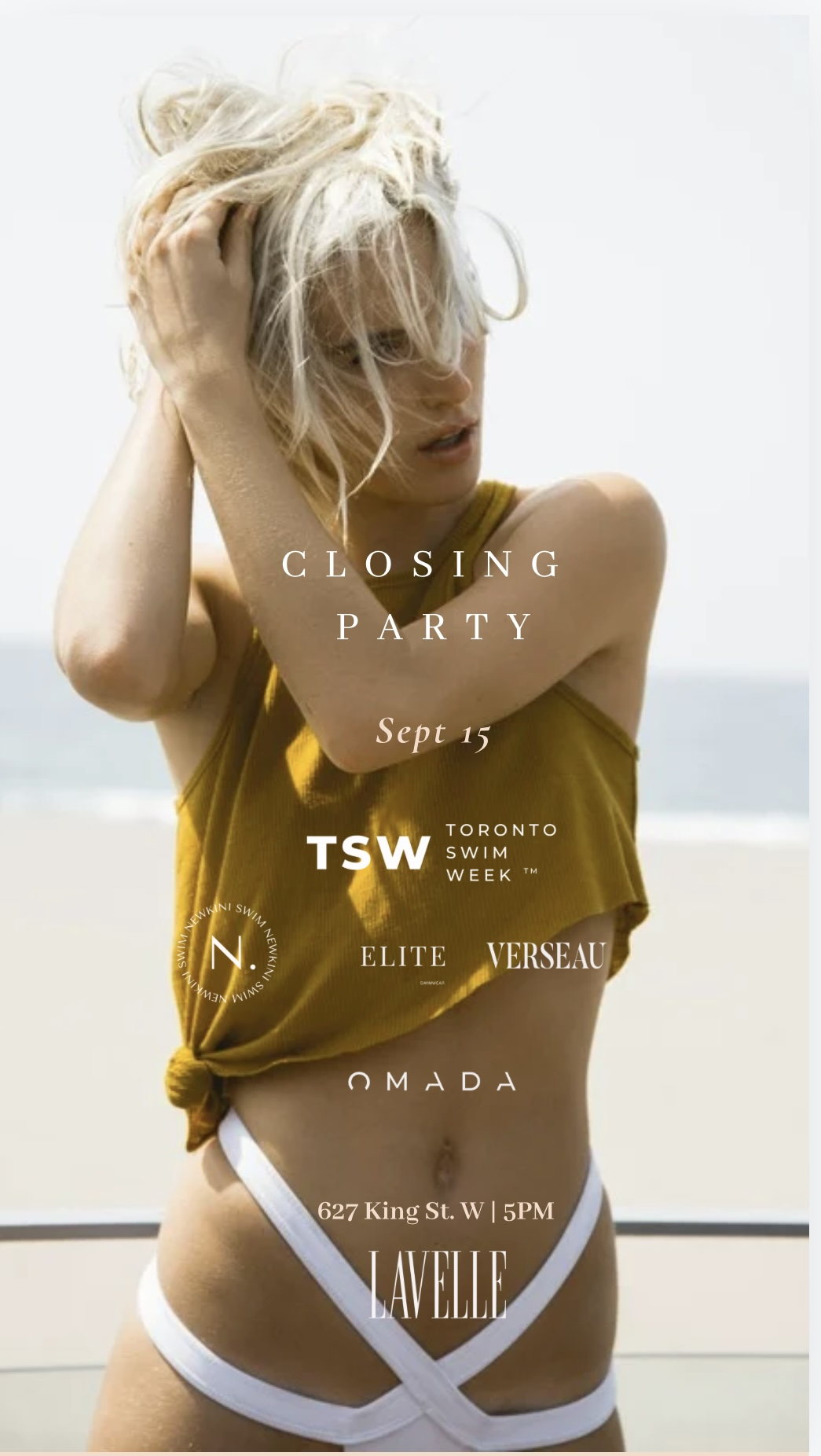 Toronto Swim Week Season 1 closing party campaign flyer